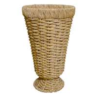 Natural Water Hyacinth Pedestal Vase, 22"