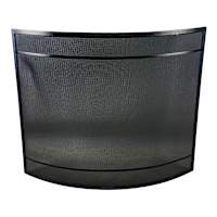 Black Curved Fireplace Screen, 33"