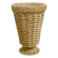 Natural Water Hyacinth Pedestal Vase, 17"