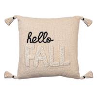 Hello Fall Embroidered Throw Pillow, 18"