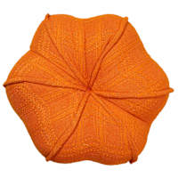 Orange Yarn Dyed Woven Pumpkin Shaped Throw Pillow