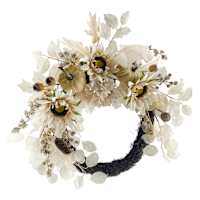 Sunflower & Pumpkin Semi Wreath, 22"