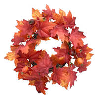 10.5In Maple Lvs Candle Ring Org