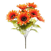 Orange Sunflower Bush, 17"