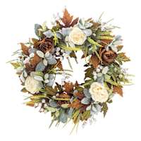 Maple Leaves with Eucalyptus Peony Wreath, 24"