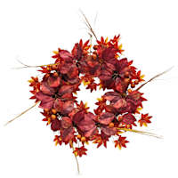 Red Maple Leaf Wreath, 24"