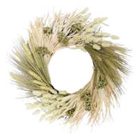 Hop / Yarrow / Wheat Spiral Twig Wreath 22In