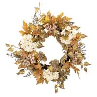Mixed Leaves Hydrangea Wreath, 24"