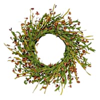 Red Flower Cluster Wreath, 24"