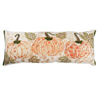 Embroidered Pumpkin Oblong Throw Pillow