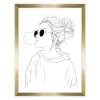 Framed Girl Blowing Bubbles Wall Art, 17x13