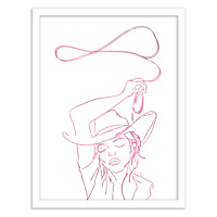 Framed Cowgirl Lasso Up Foiled Wall Art, 16x12