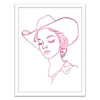 Framed Cowgirl Silhouette Foiled Wall Art, 16x12