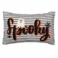 Spooky Embroidered Throw Pillow, 14x20
