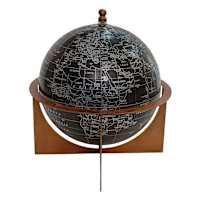 Black Globe on Metal Stand, 9.7"