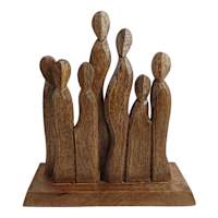 Brown Cluster Of People Figurine, 12"