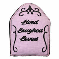 Hey Boo! Lived Laughed Loved Headstone Throw Pillow