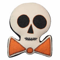 Homespun Skull Shaped Throw Pillow