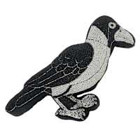 Spellbound Crow Shaped Beaded Throw Pillow, 19x10