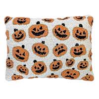 Beaded Jack-o'-Lantern Throw Pillow