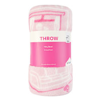 Hey Boo! Sassy Skeletons Pink Plush Throw Blanket, 50x60