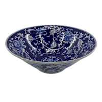 Blue Ceramic Bowl, 16"