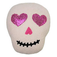 Pink Skull Shaped Throw Pillow