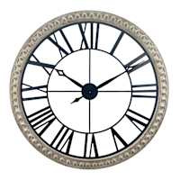 Wooden Beaded Metal Wall Clock, 32"