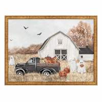 Barn Truck Boo Canvas Wall Art, 12x16