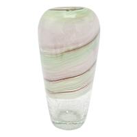 Glass Vase with Green Lines, 6x12