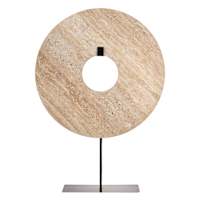 Travertine Medallion on Stand, 16.5"