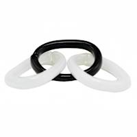 White & Black Glass Chain, 12"