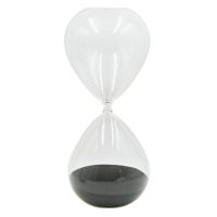 Clear Glass Hourglass with Black Sand, 15"
