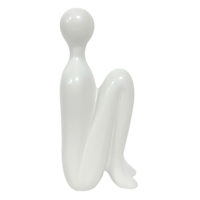 White Ceramic Human Figurine, 2.8x6