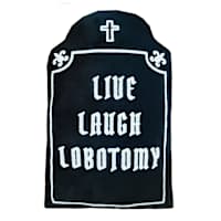 Live Laugh Lobotomy Headstone Shaped Throw Pillow