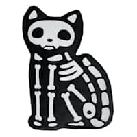 Skeleton Cat Shaped Throw Pillow