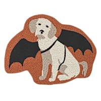Dog in Bat Costume Shaped Hook Accent Rug, 25x34