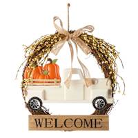 Homespun Harvest Truck Wall Wreath, 14x15