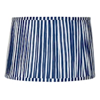 Navy Striped Pleated Medium Lamp Shade, 13x15x10