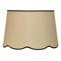 Natural Black Scalloped Medium Lamp Shade, 13x15x10
