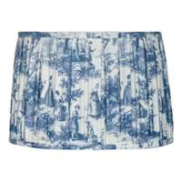 Blue Toile Pleated Medium Lamp Shade, 13x15x10
