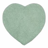 Mint Green Cut Pile Heart Bath Rug, 24"