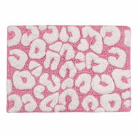Pink Leopard Tufted Bath Rug, 17x24