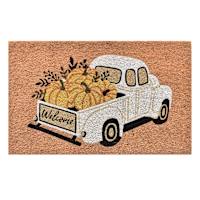 Homespun Harvest Welcome Loaded Pumpkin Truck Coir Mat, 18x30
