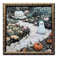 Framed Ghost in Garden Path Wall Art, 12"