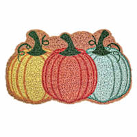 Homespun Harvest Pumpkin Trio Shaped Coir Mat, 18x30