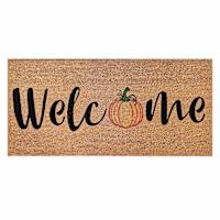 Welcome Pumpkin Coir Mat, 22x47