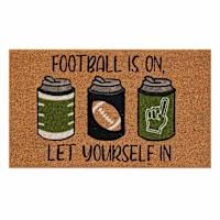 Homespun Harvest Football Is On Coir Mat, 18x30