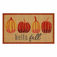 Homespun Harvest Hello Fall Pumpkin Coir Mat, 18x30