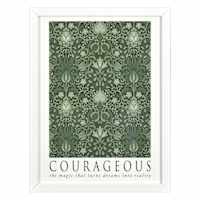 Glass Framed Courageous Print Wall Art, 13x17